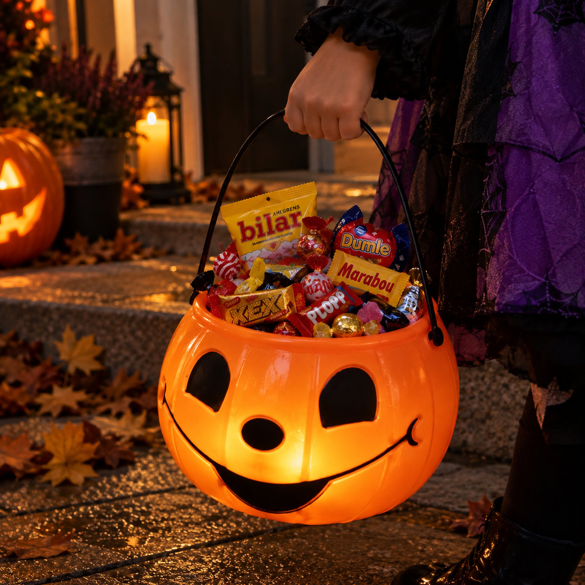 Lysande Halloween-Pumpa – Godishink för Barn