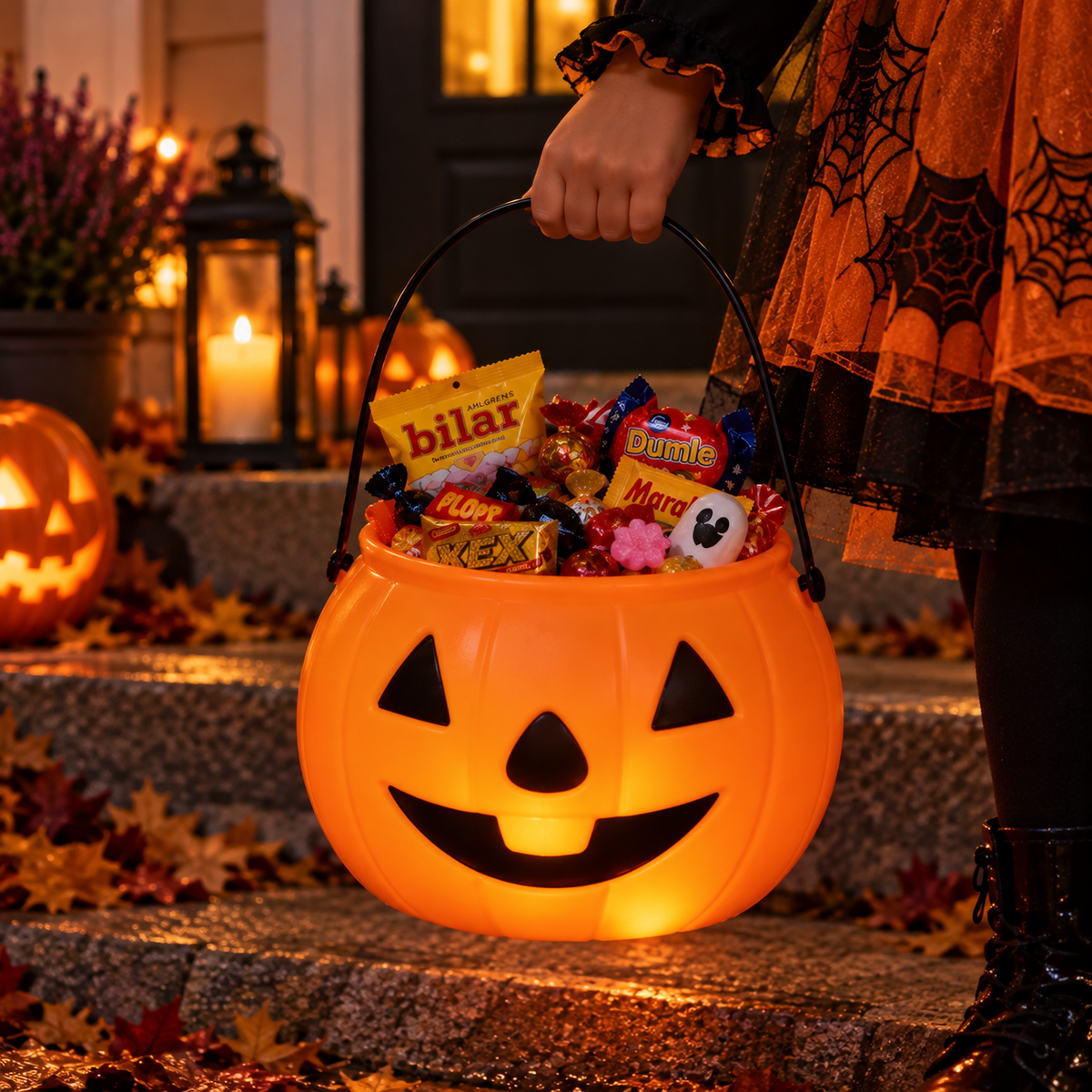 Lysande Halloween-Pumpa – Godishink för Barn