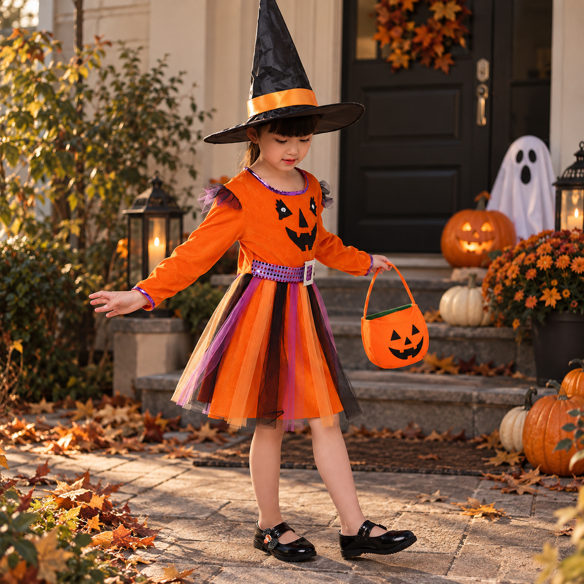 Halloweenkostym för Flickor – Söt Pumpadräkt
