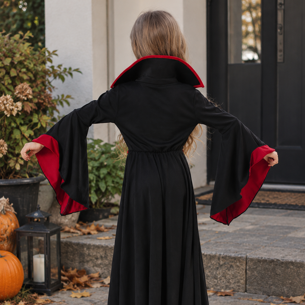 Halloweenkostym för Flickor – Svart Häxdräkt för Barn