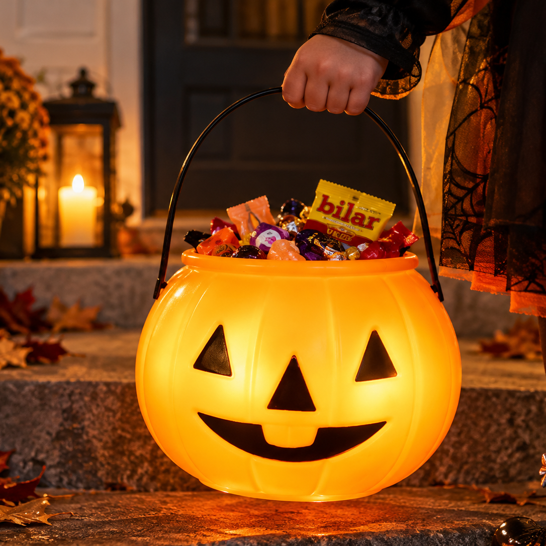 Lysande Halloween-Pumpa – Godishink för Barn