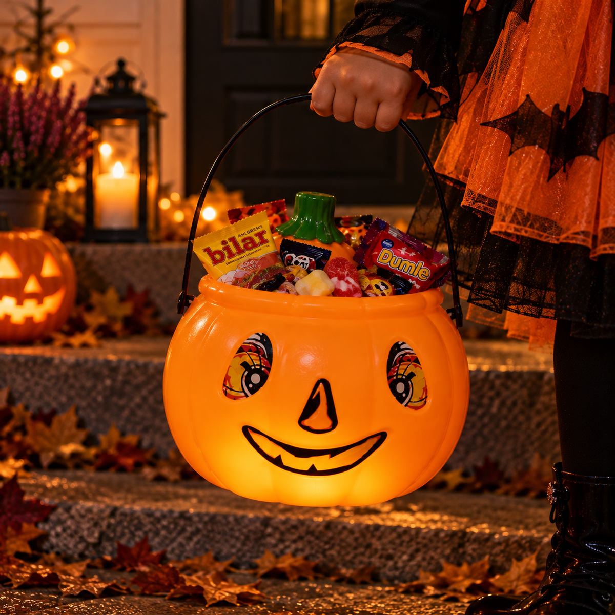 Lysande Halloween-Pumpa – Godishink för Barn