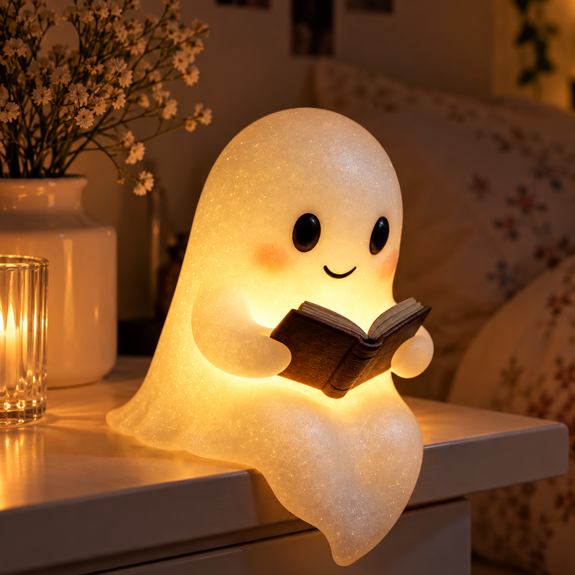 Söt LED-Spöklampa – Mysig Nattlampa med Varmt Ljus