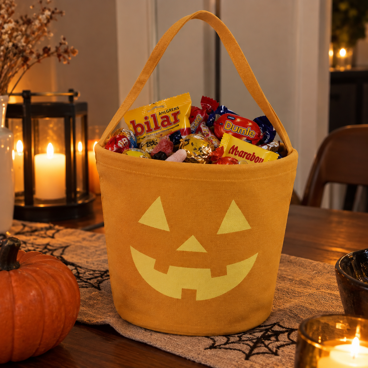 Halloween Godispåse i Linne – Perfekt för Bus eller Godis