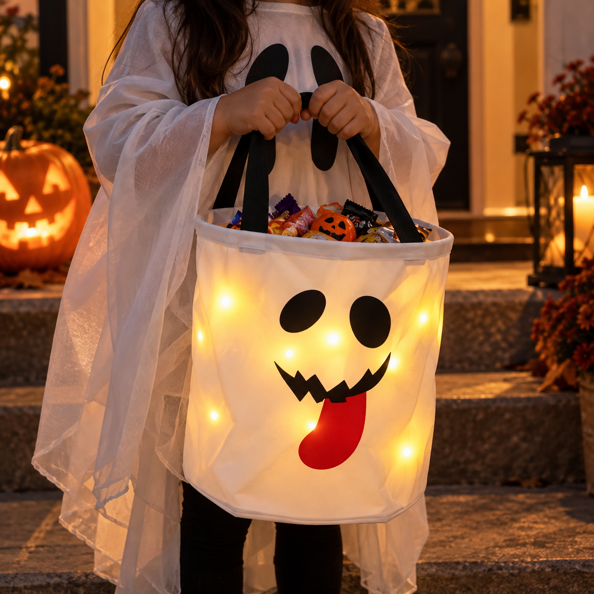Halloween-Godishink med Ljus