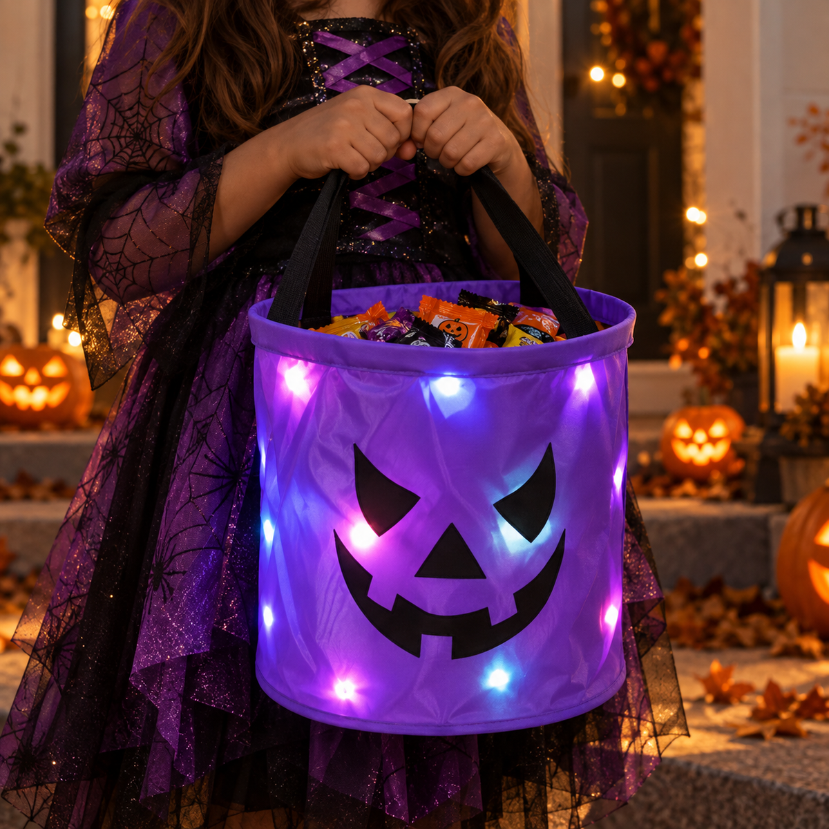 Halloween-Godishink med Ljus