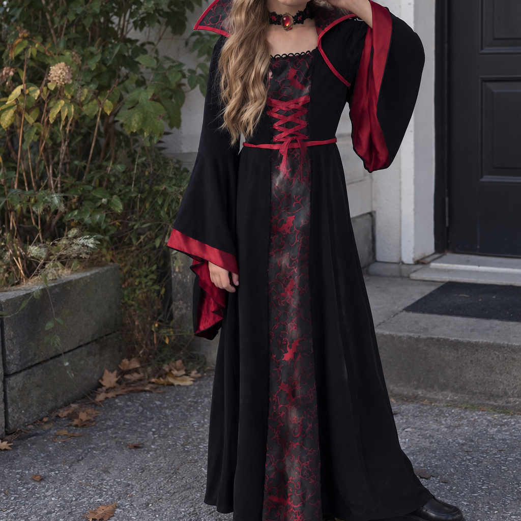 Halloweenkostym för Flickor – Svart Häxdräkt för Barn