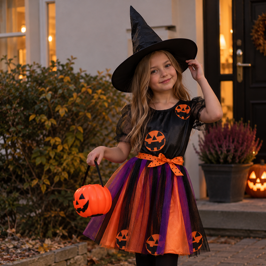 Halloweenkostym för Flickor – Söt Pumpadräkt