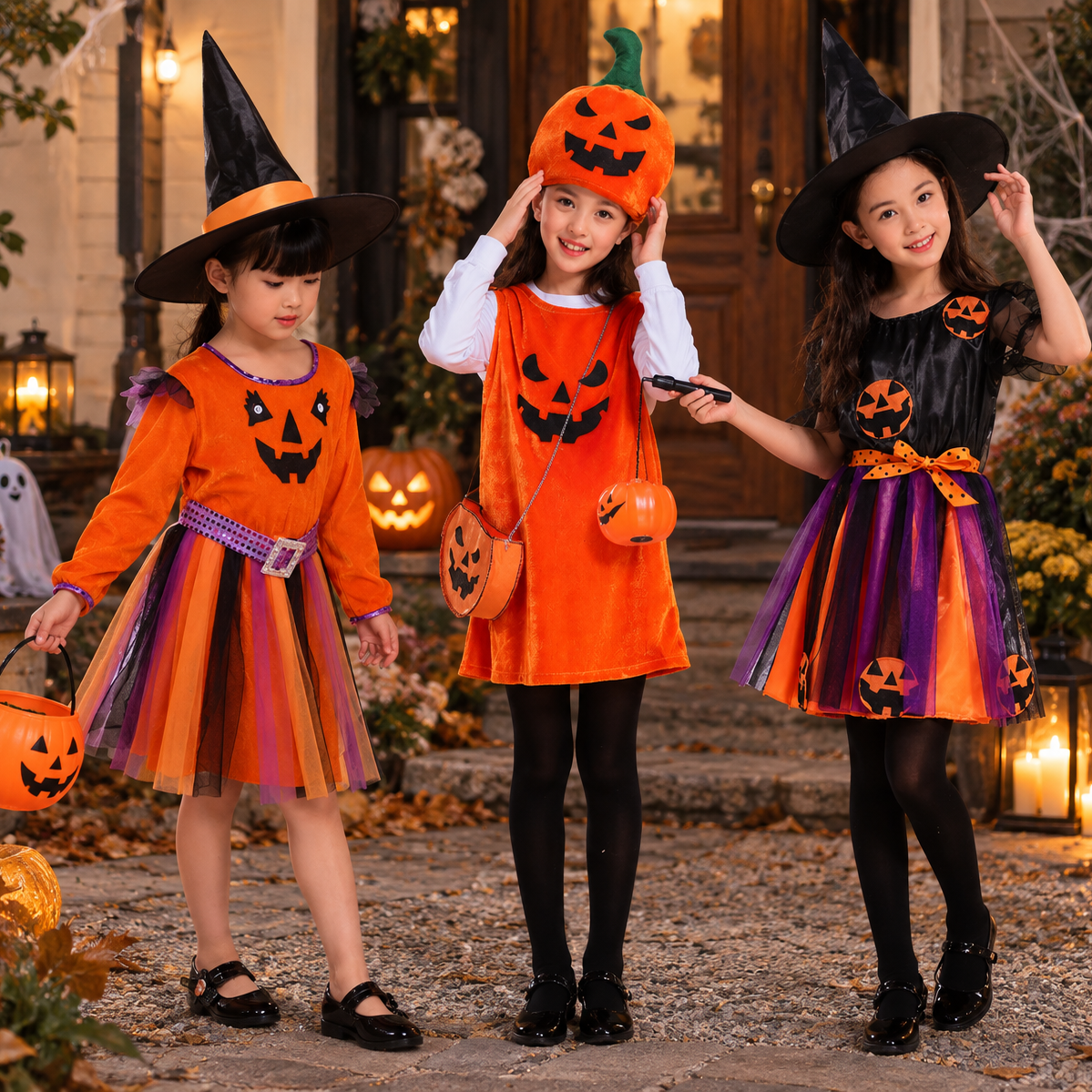 Halloweenkostym för Flickor – Söt Pumpadräkt